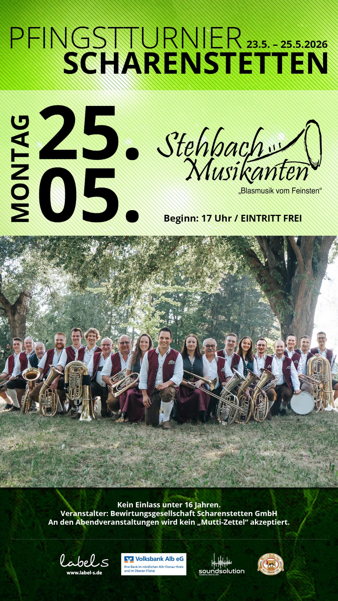 Stehbach Musikanten beim Pfingstturnier Scharenstetten 2026